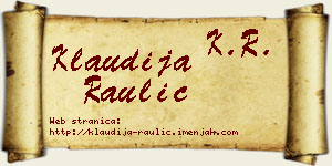 Klaudija Raulić vizit kartica
